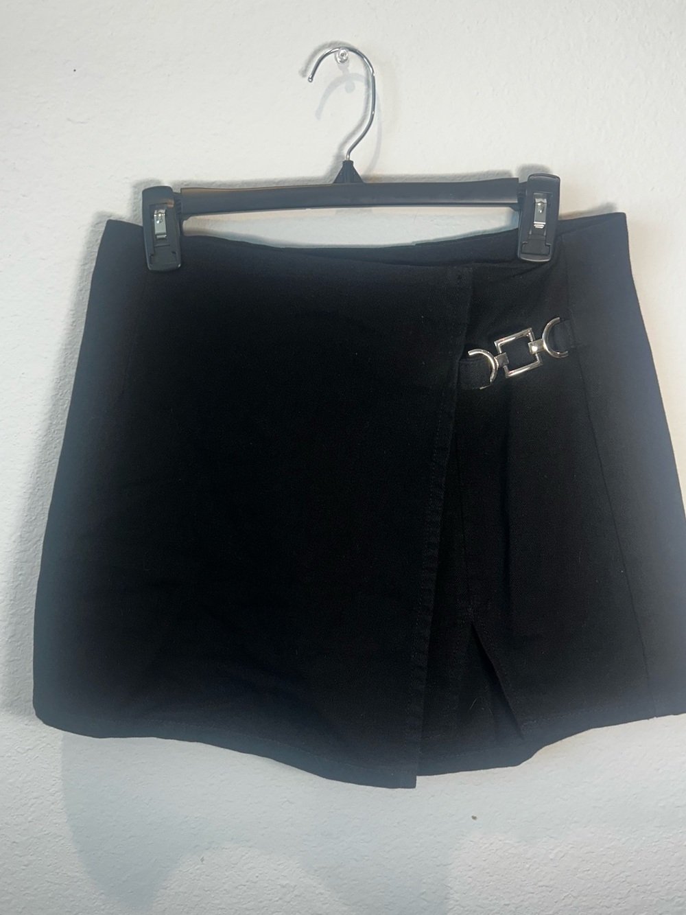 Cider Black Women's Wrap-Style Skort with Silver Buckle